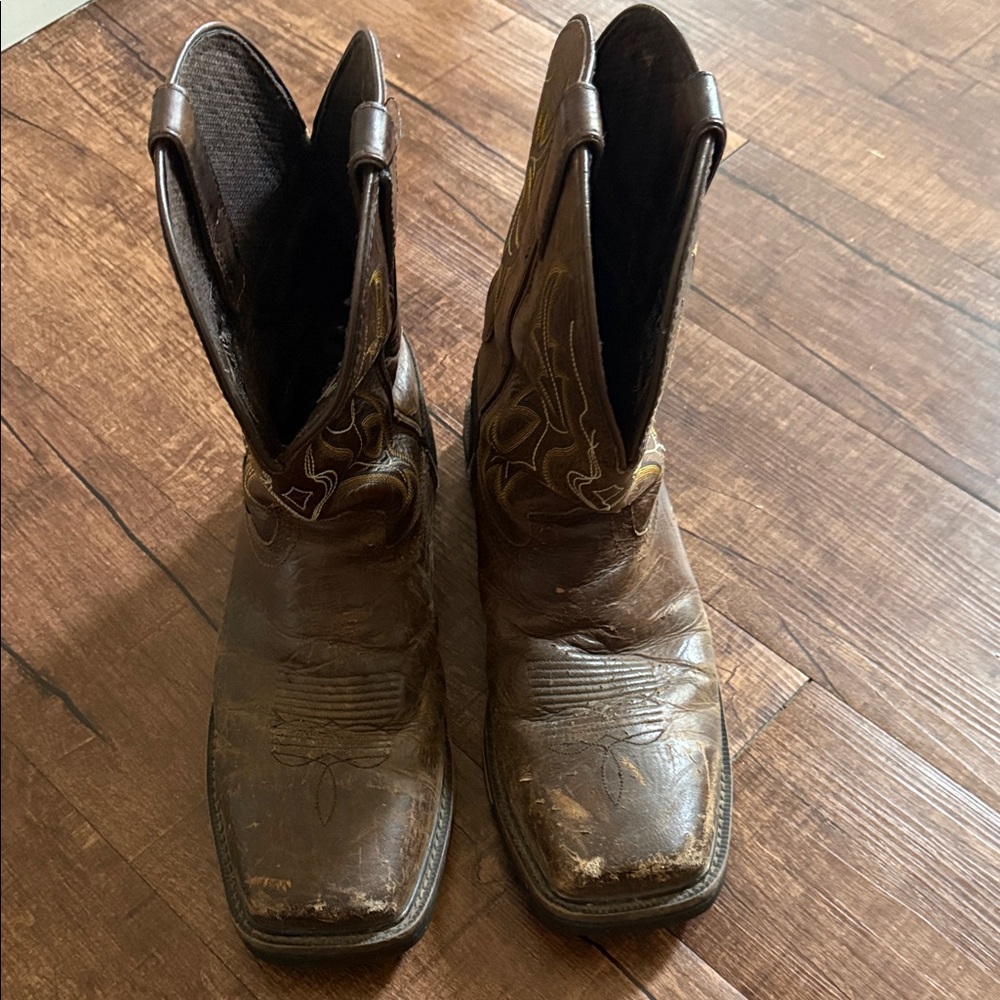 Justin Boots Brown and Black Leather Western Boots